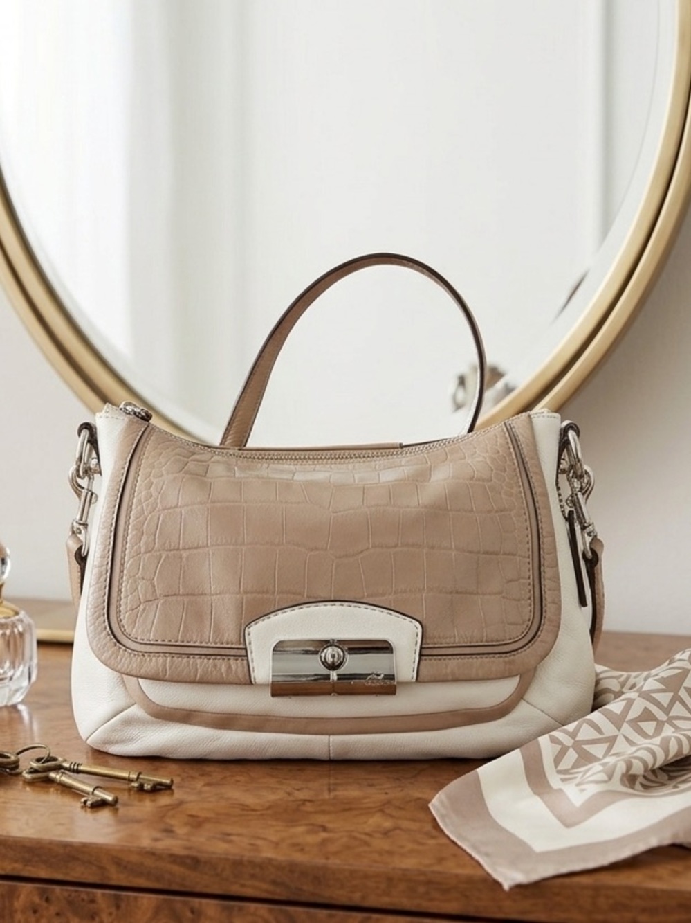 COACH Kristin Spectator Leather Purse Shoulder Handbag Crossbody Hobo B1393